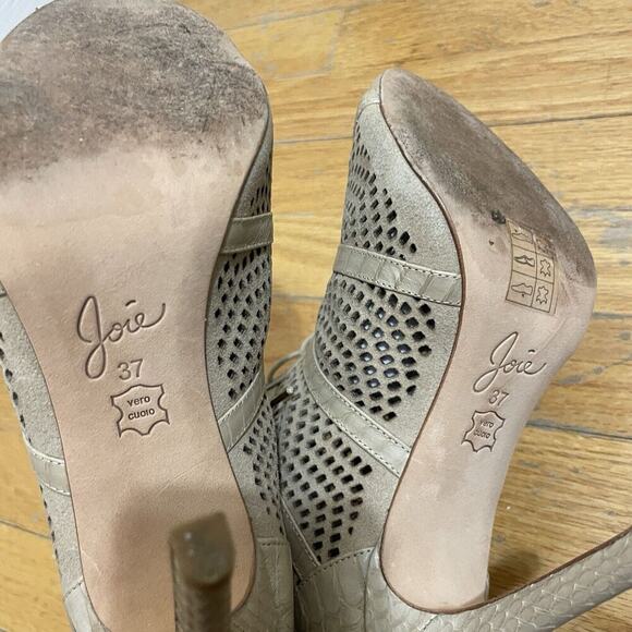 JOIE Shari Basic Buff Leather Stiletto Peep Toe EU Size 37 / US Size 6.5 - Picture 4 of 10